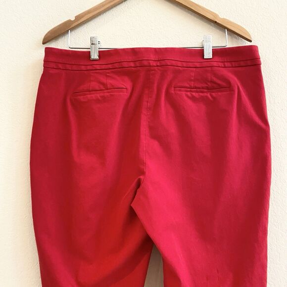 Talbots Women’s Tipped Bi Stretch Ankle Pants 16 Petite Red Casual Stretch - Picture 11 of 15